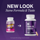Two bottles of ProCare Health bariatric multivitamins are shown side by side, with the older pink design on the left and the new purple Core-18 design on the right, highlighting the transition in packaging.
