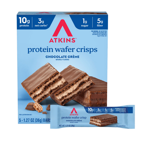 Gaufrettes Protéinées Atkins Nutritionals 5 barres - Crème au chocolat / Une boîte