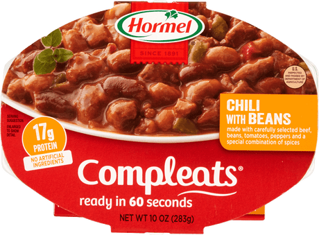 Hormel Compleats Shelf Stable Meals - Chili with Beans, 10 oz
