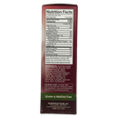 A nutrition facts label on a protein bar box displays serving size, calories, and nutrient information, highlighting that the product is gluten and maltitol free, with an allergy alert for tree nuts and milk.