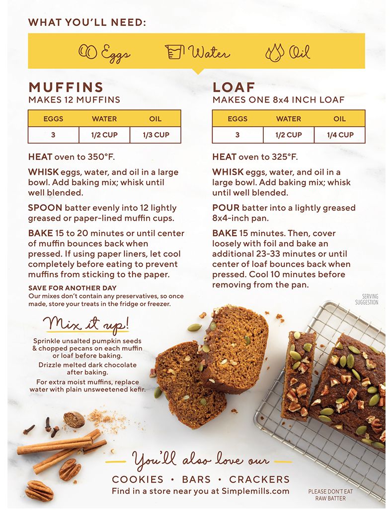 Simple Mills Pumpkin Muffin & Bread Almond Flour Mix 9 oz 