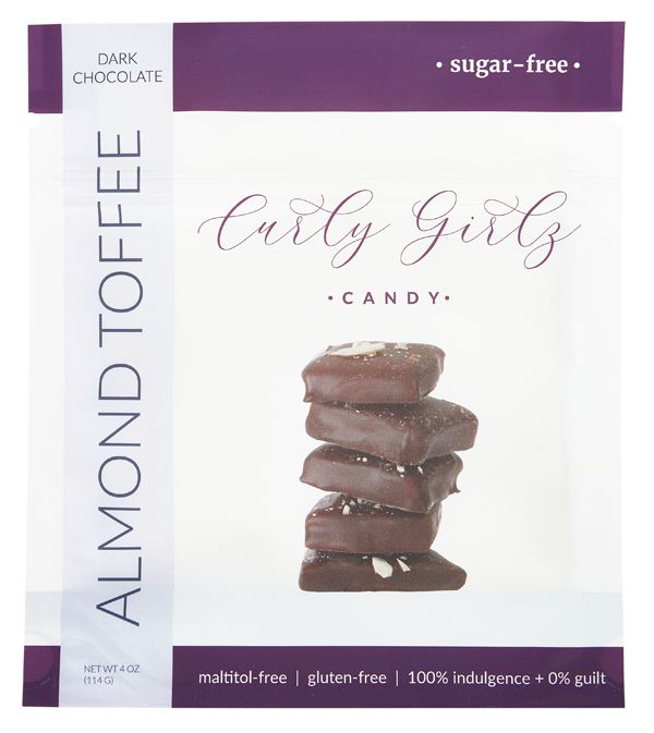 Curly Girlz Candy Sugar Free Almond Toffee - Dark Chocolate 