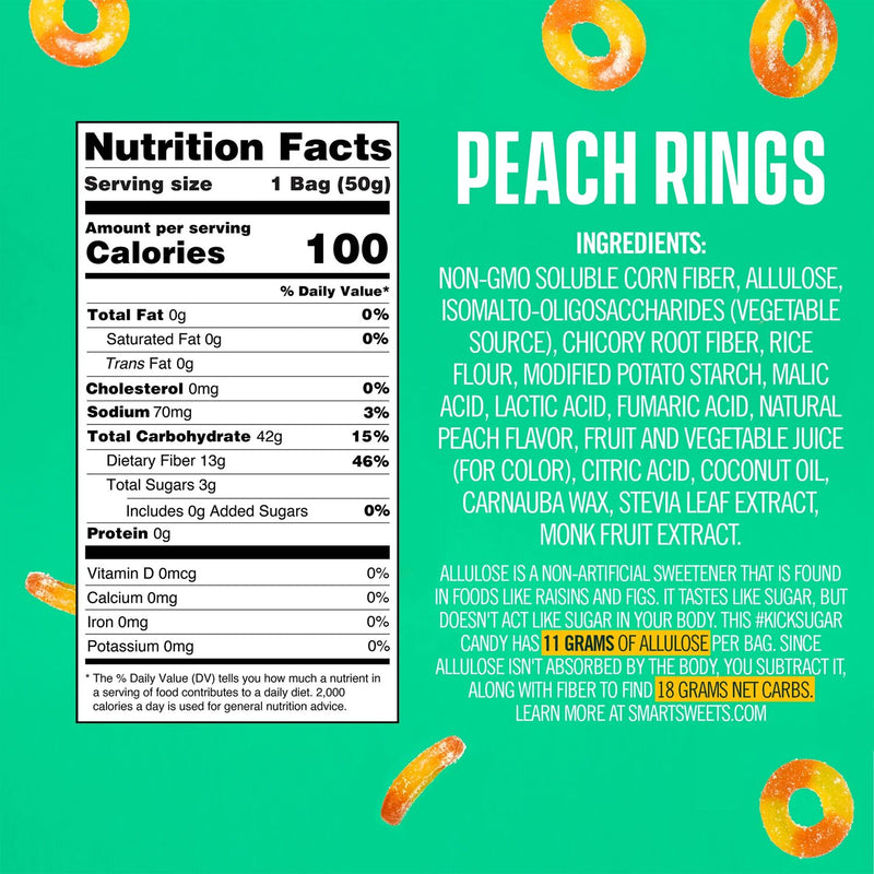 Smart Sweets Peach Rings 50g (1.8 oz) 