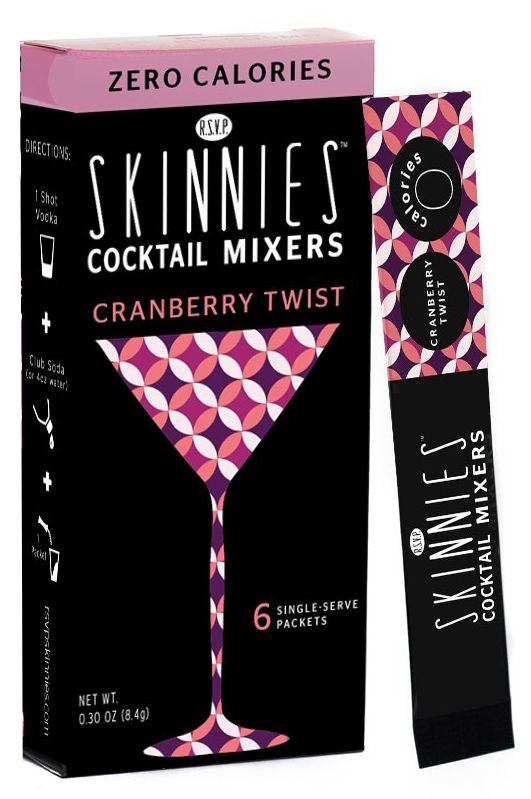 Skinnies Cranberry Twist Cocktail Mixer 6 packets 