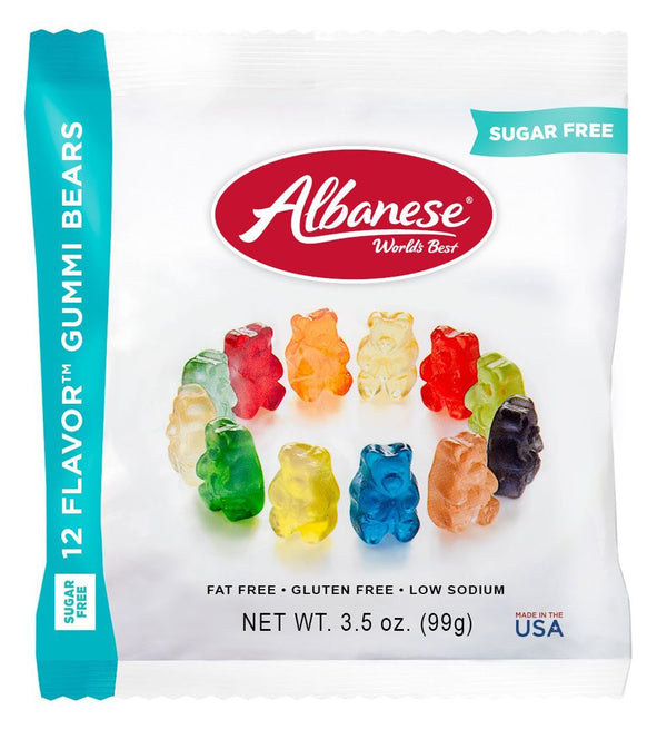 Albanese World's Best Sugar Free 12 Flavor Gummi Bears 3.5 oz 