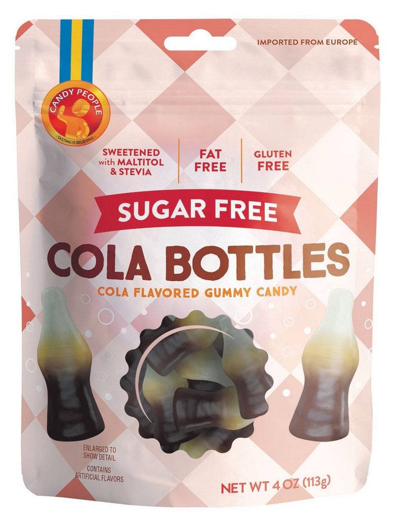 Candy People Sugar Free Cola Bottles, Cola Flavored Gummy Candy 4 oz 