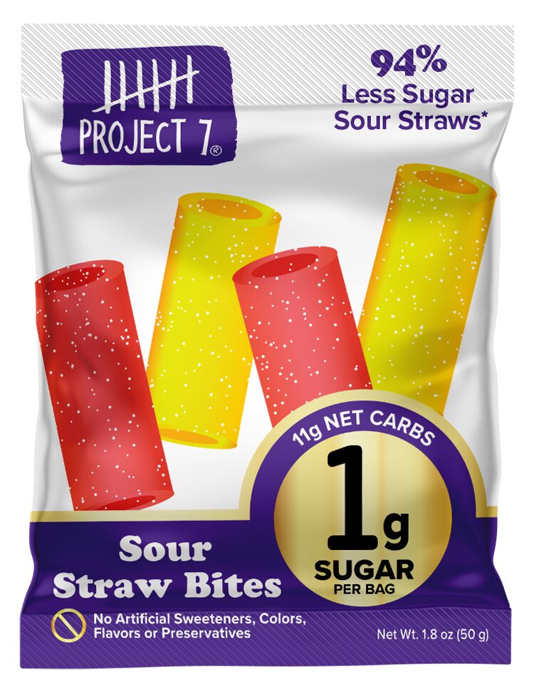 Project 7 Low Sugar Sour Straw Bites 1.8 oz 