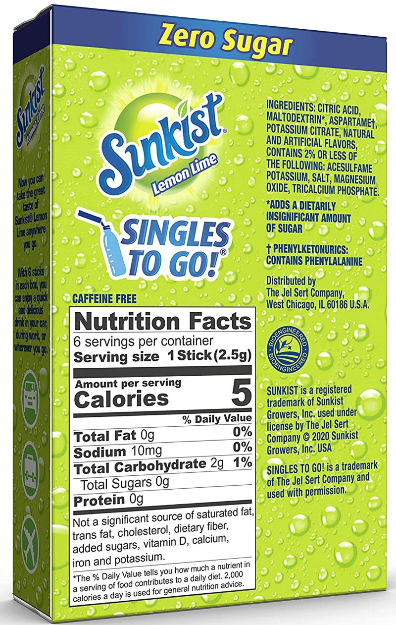 Sunkist Zero Sugar Singles-to-Go
