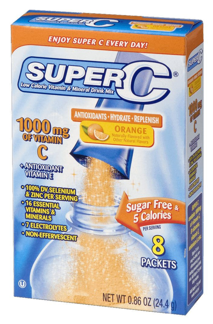 Super C Low Calorie Vitamin & Mineral Drink Mix 8 packets by Super