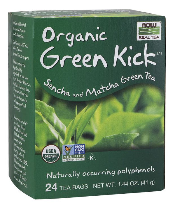 NOW Green Kick, Sencha and Matcha Green Tea Bags 24 tea bags 