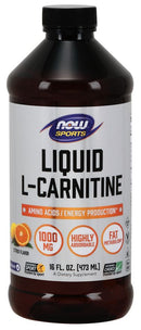 NOW Sports L-Carnitine 1000 mg Liquid, Citrus