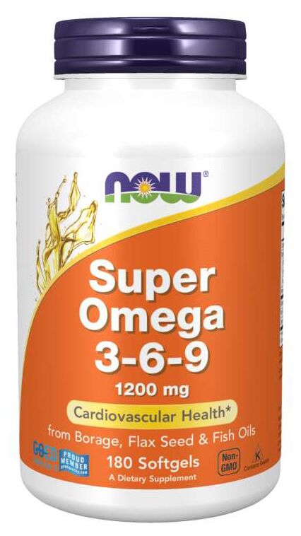 NOW Super Oméga 3-6-9 - 180 gélules molles / 1200 mg