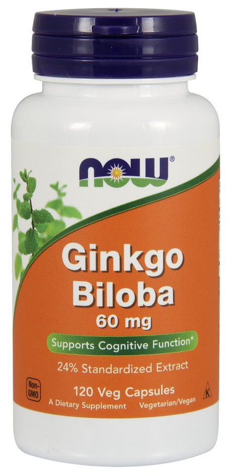 NOW Ginkgo Biloba - 120 cápsulas vegetales / 60 mg