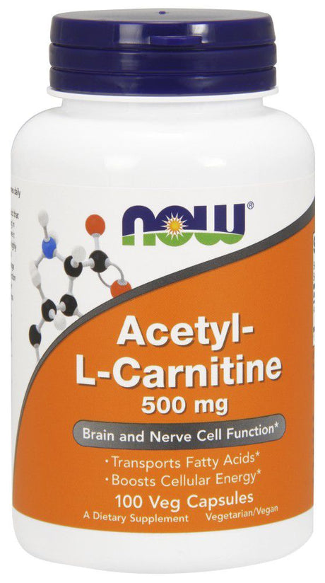 NOW Acétyl-L-Carnitine - 500 mg, 100 gélules végétales