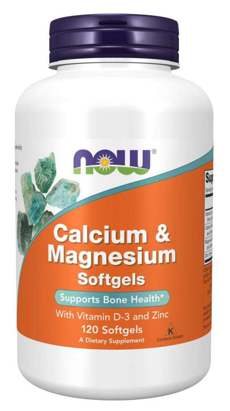 NOW Calcium et Magnésium avec Vit D et Zinc - 120 gélules