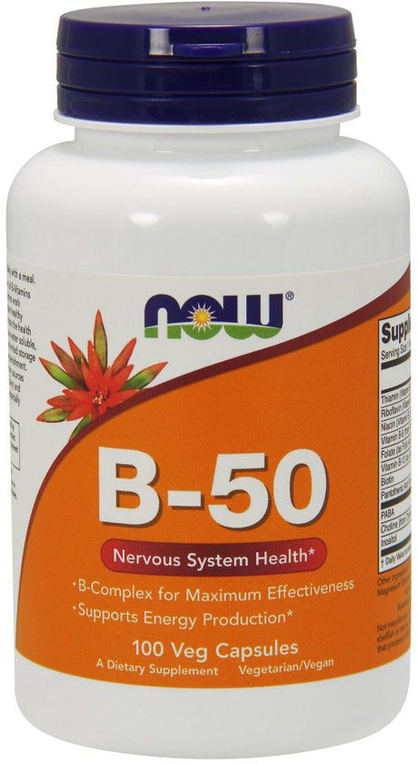 NOW Vitamine B-50 Gélules végétales - 100 gélules végétales
