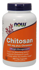 NOW Chitosan 500 mg, plus Chromium- 240 veg capsules