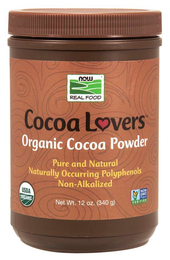 NOW Cocoa Powder, non-Alkalized, Organic 12 oz. 