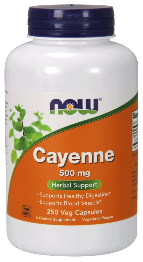 NOW Cayenne Capsules 250 veg capsules 