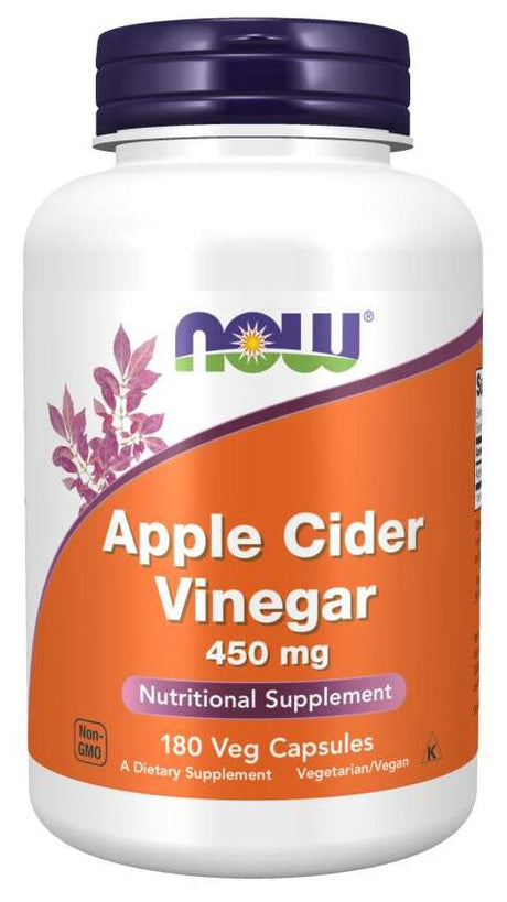 NOW Vinaigre de Cidre de Pomme, 450 mg - 180 gélules végétales