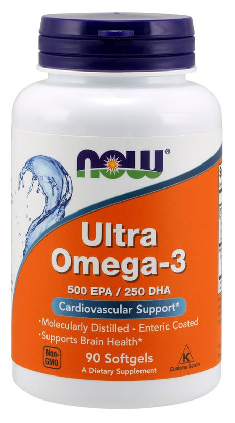 NOW Ultra Omega-3, Molecularly Distilled - 90 enteric coated softgels