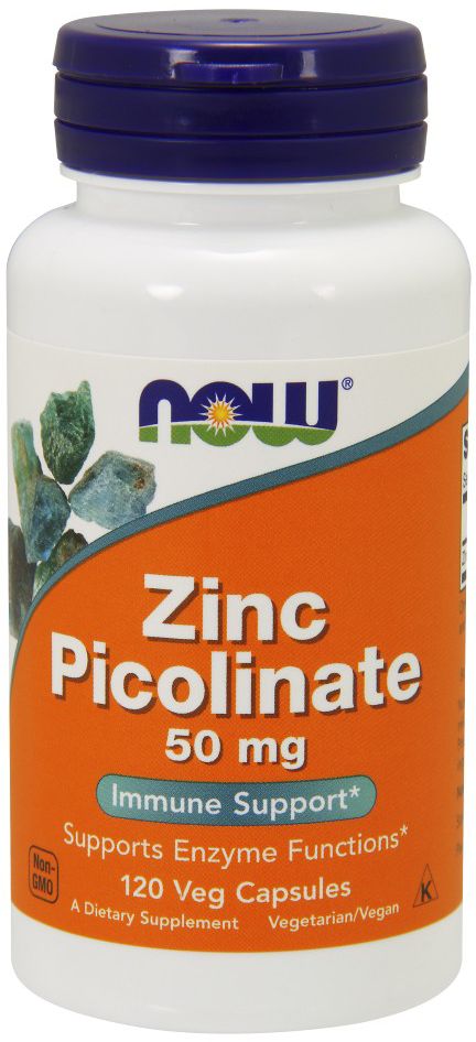 NOW Zinc Picolinate 50 mg, 120 gélules végétales