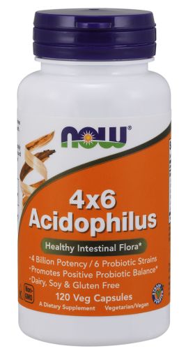 NOW 4X6 Acidophilus 120  veg capsules 