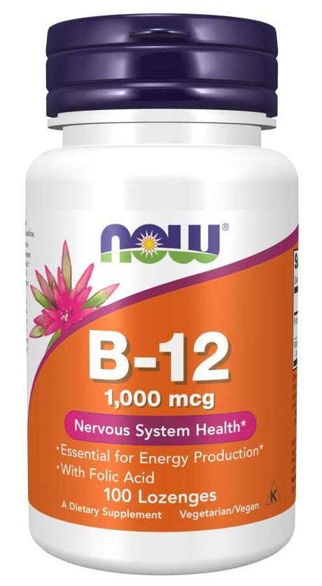 NOW B-12 - 1000 mcg, 100 lozenges
