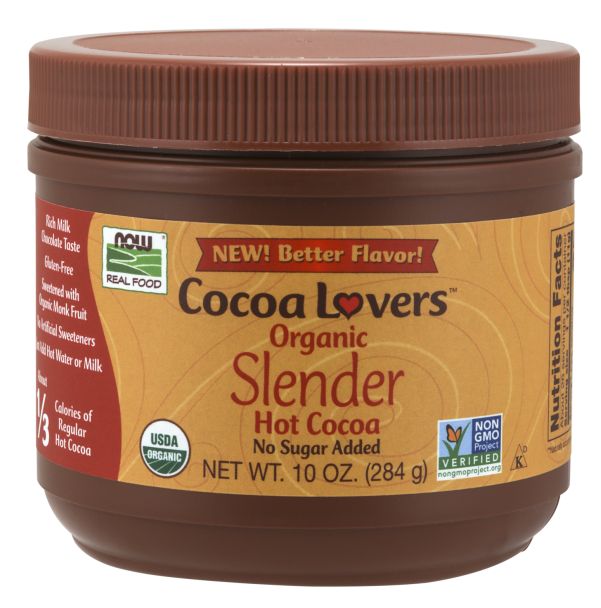 NOW Cocoa Lovers Slender Hot Cocoa, No Sugar Added 10 oz 