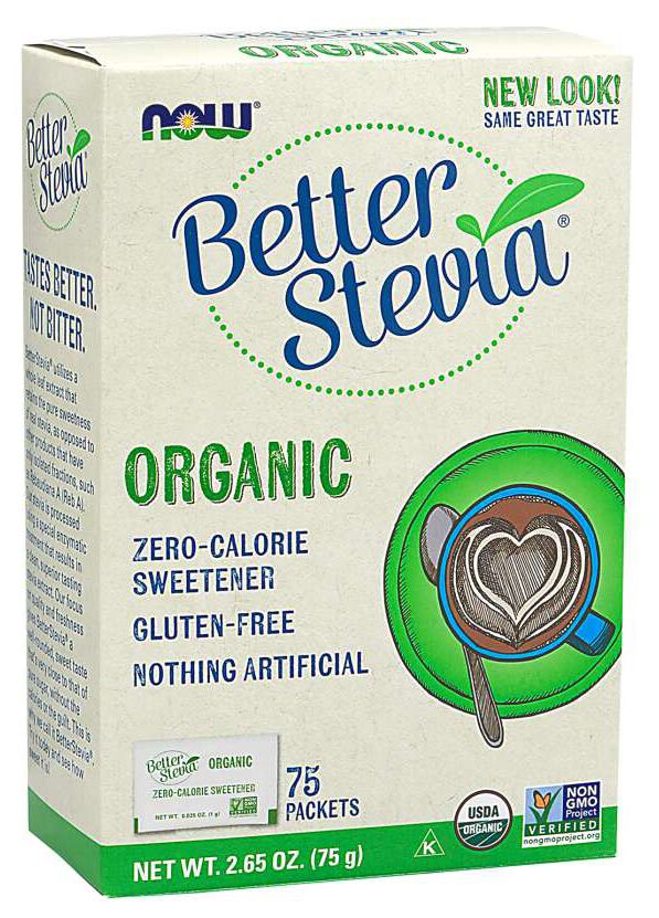 NOW Better Stevia Extract Packets, Organic 75 packets 