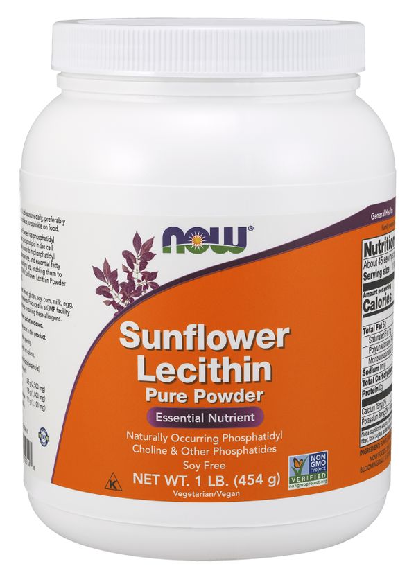 NOW Sunflower Lecithin Pure Powder 1 lb. (454 g) 