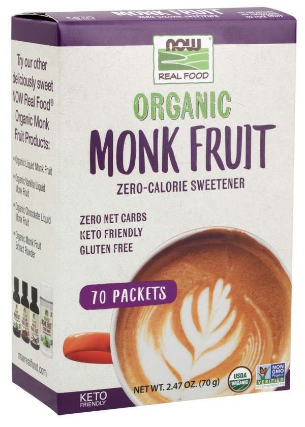 NOW Monk Fruit Packets, Organic 70 packets 