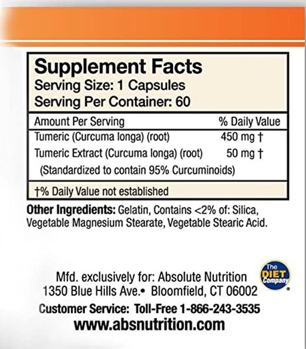 Absolute Nutrition Turmeric Curcumin 60 capsules 