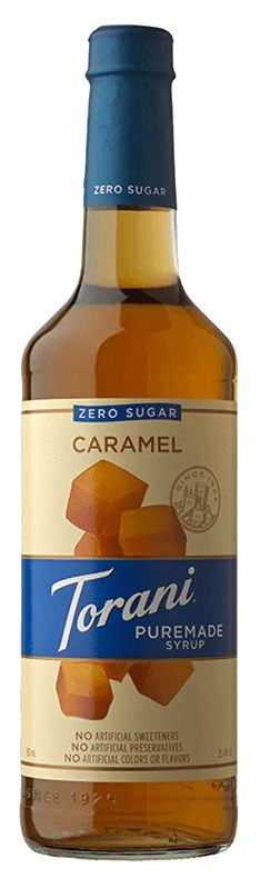 Sirop Torani Puremade zéro sucre - Caramel / 750 ml (25,4 oz)
