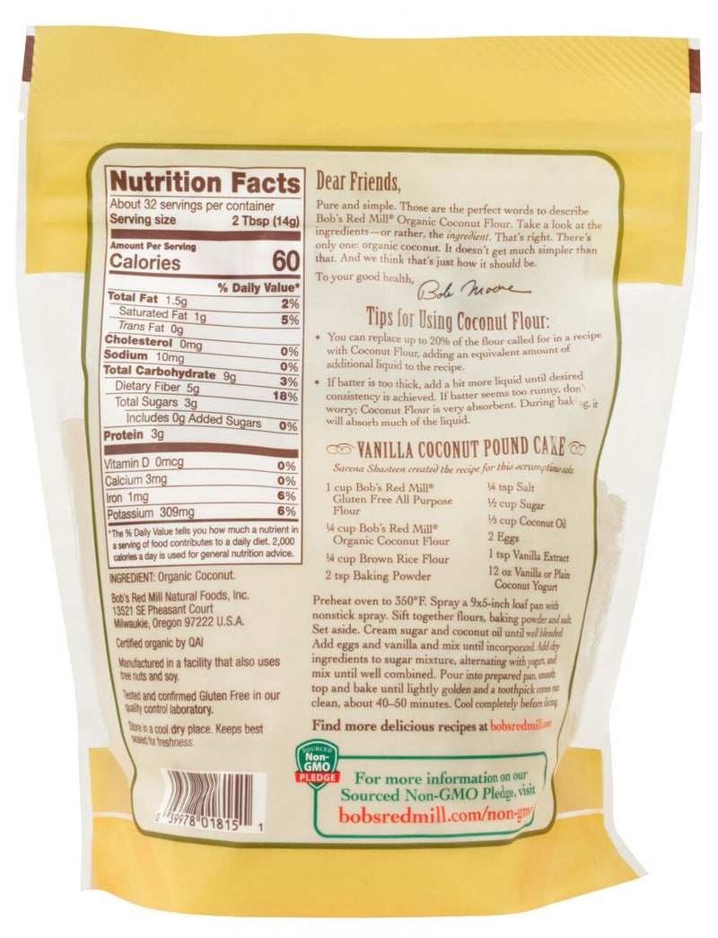 Bob's Red Mill Coconut Flour, Organic 16 oz (1 lb) by Bob's Red