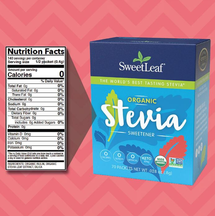SweetLeaf Organic Stevia Sweetener Packets 70 packets 
