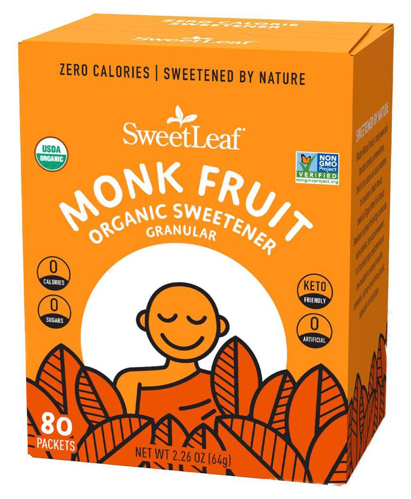 SweetLeaf Monk Fruit Sweetener Packets Organic 80 packets 