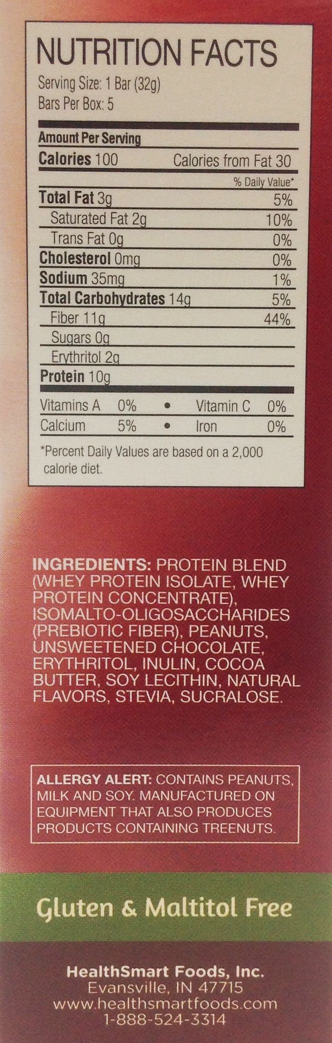 Healthsmart ChocoRite Uncoated Protein Bars, 32g