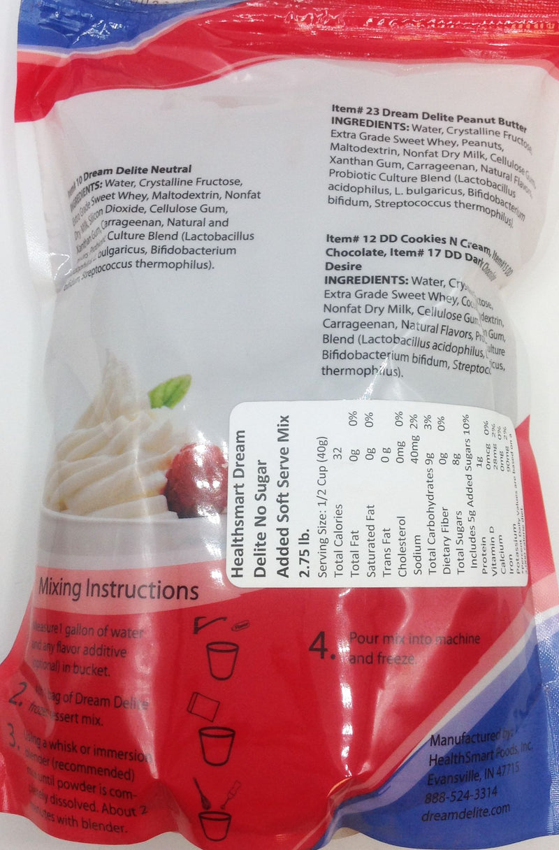 Healthsmart Dream Delite No Sugar Added Soft Serve Mix (2.75lb bag)
