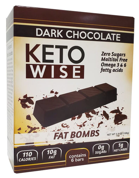 Healthsmart Keto Wise Solid Chocolate Fat Bombs - One Box / Dark Chocolate