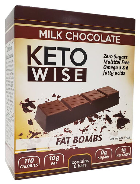 Healthsmart Keto Wise Solid Chocolate Fat Bombs - One Box / Milk Chocolate