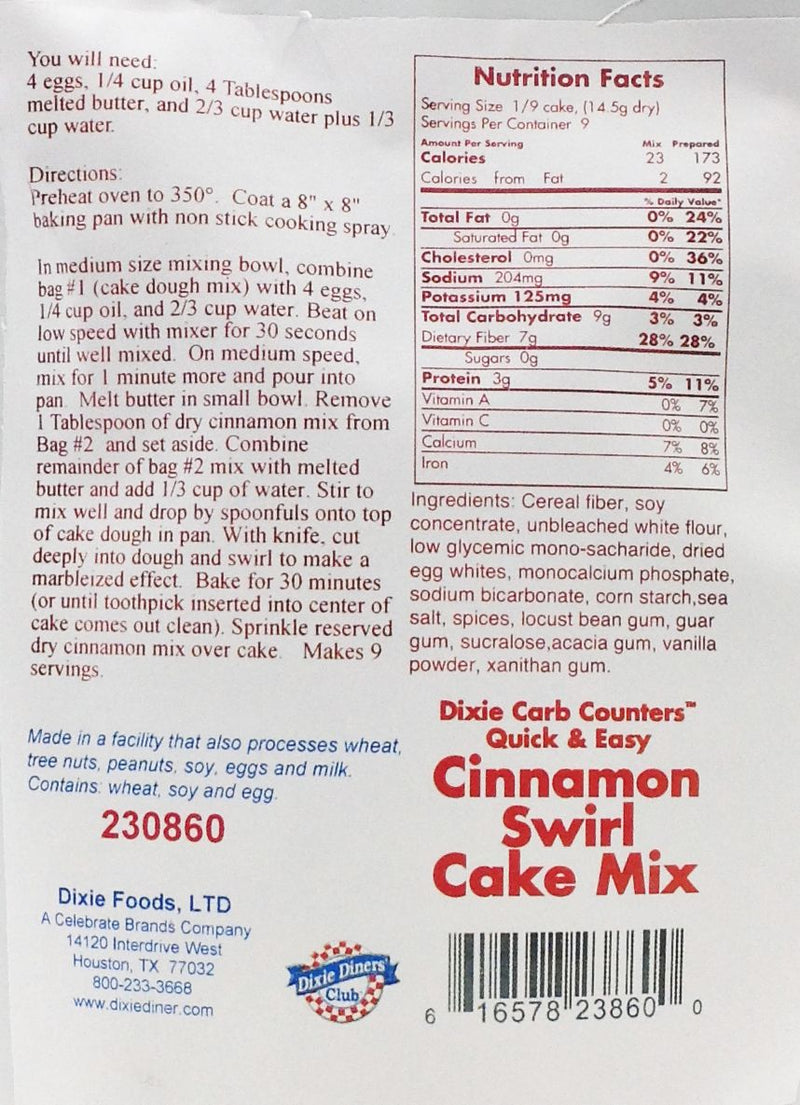 Dixie USA Carb Counters Snackin' Cake Mix