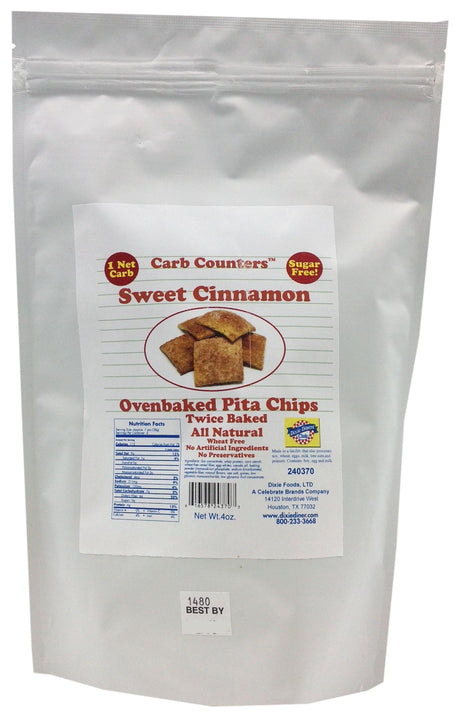 Dixie USA Carb Counters Chips de pita cuits au four - 113 g / Cannelle sucrée
