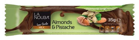 La Nouba Low Carb Belgian Chocolate Bar - Almonds & Pistachio / 20 Bars