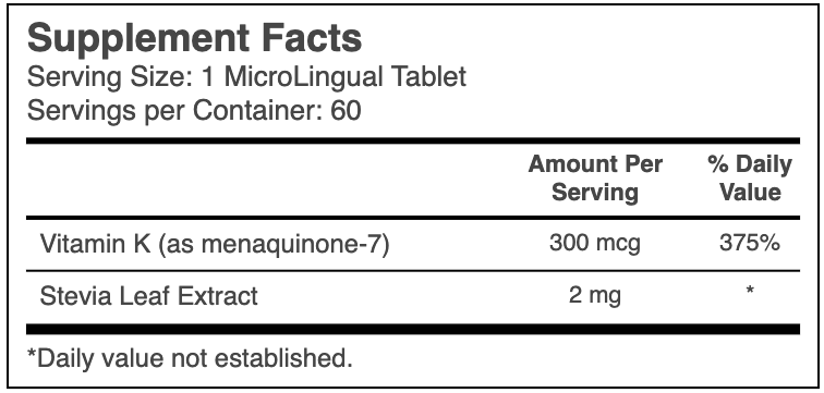 Superior Source Vitamin K2 300 MCG (MK-7) MicroLingual® Instant Dissolve Tablets 