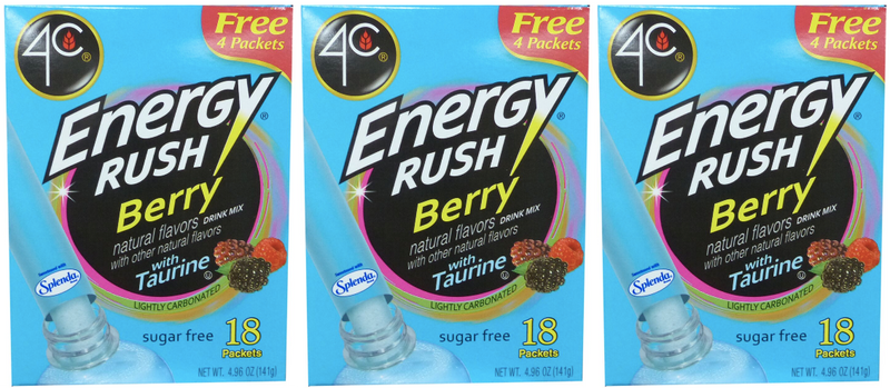 4C Sugar Free Energy Rush Drink Mix Sticks