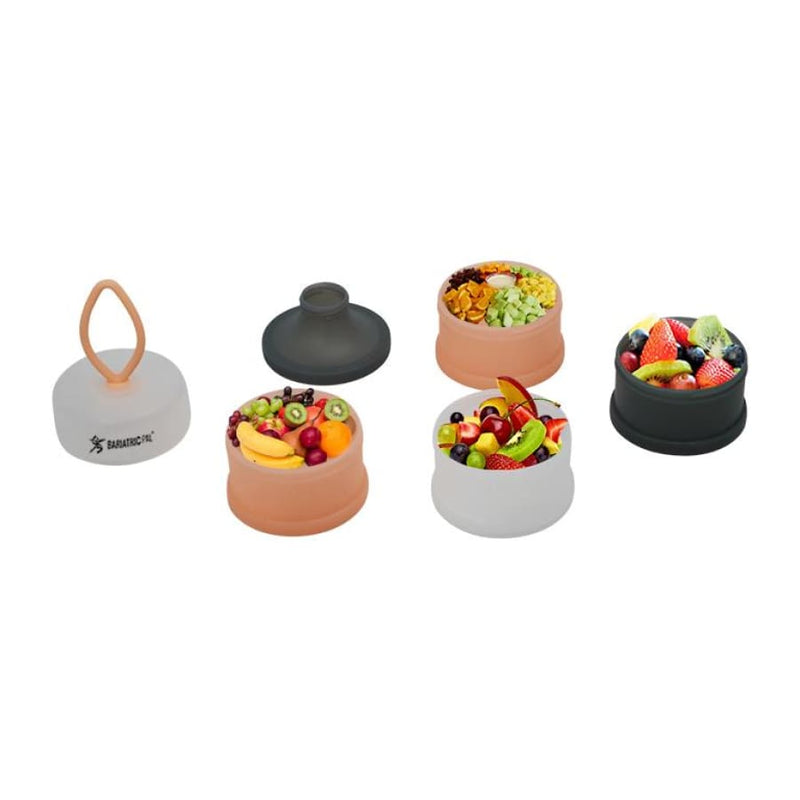 Powder Container Lunch 4 Compartment Detachable Stackable and Portion Controlled Food & Powder ...