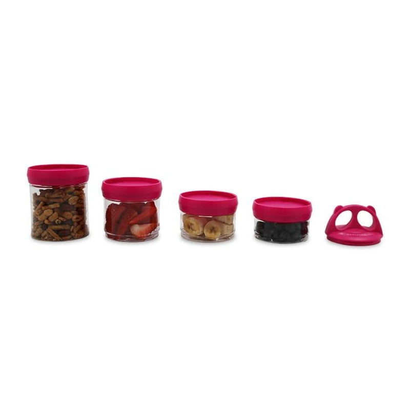 4 Compartment Twist Lock, Stackable, Leak-Proof, Food Storage, Snack Jars & Portion Control Lunch Box by BariatricPal 