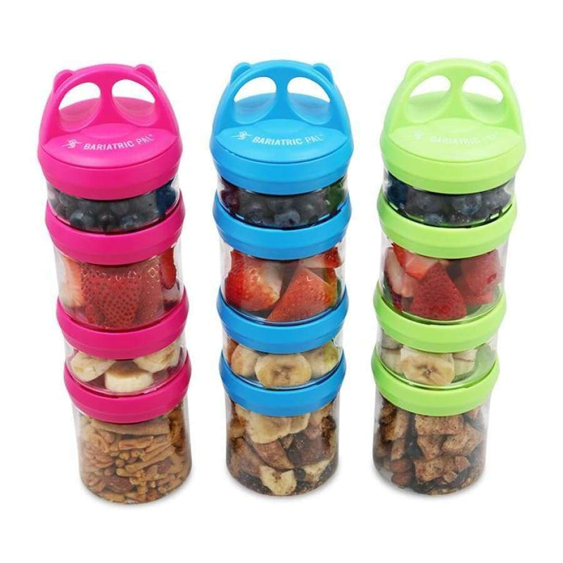 4 Compartment Twist Lock, Stackable, Leak-Proof, Food Storage, Snack Jars &  Portion Control Lunch Box by BariatricPal by BariatricPal - Exclusive Offer  at $19.99 on Netrition