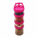4 Compartment Twist Lock, Stackable, Leak-Proof, Food Storage, Snack Jars & Portion Control Lunch Box by BariatricPal 
